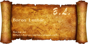 Boros Lestár névjegykártya